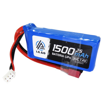 BATERIA LIPO 7.4V 2S 1500MAH 30C / 60C  PLUG T-DEAN AUTO AERO NAUTI HELI WLTOYS LB1500LP2